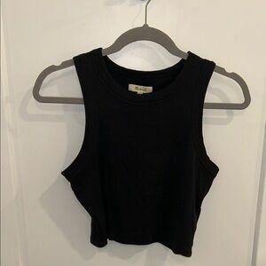 Madewell Black Sleeveless Crop Top